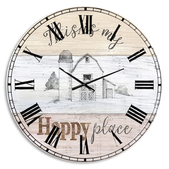 Designart 'Farmhouse Moment Barns Farmhouse Wall Clock